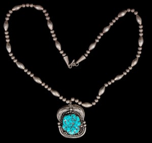 Vintage Navajo Turquoise Necklace [200065]