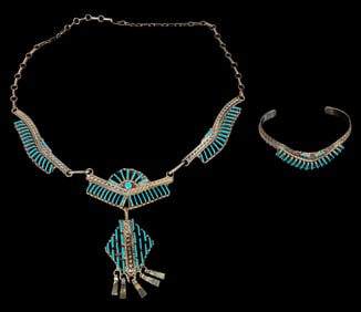 Zuni Needle Point Necklace Set [200063]
