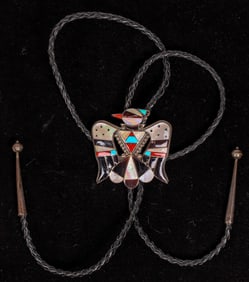Zuni Thunderbird Silver Bolo by Bobby Corraine [198512]