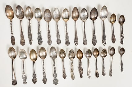 Native American Themed Sterling Silver Souvenir Spoons [199087]