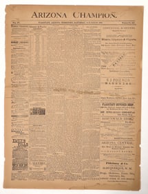 Arizona Champion Newspaper, Cattle Themed, 1886 [193675]