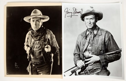 Hollywood Cowboy Photographs: Wm. S. Hart, Jimmy Stewart Autograph [197520]