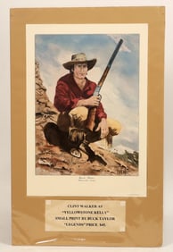 Artist  & Subject Signed Movie Print, Clint Walker [190014]