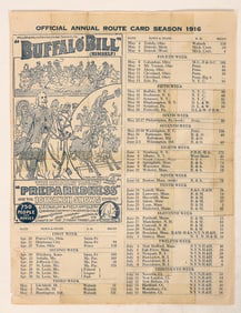 Buffalo Bill Annual Route Card c. 1916 [188357]