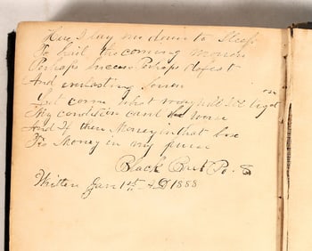 Black Bart Autographed Inscription While in Prison, 1888 [197035]