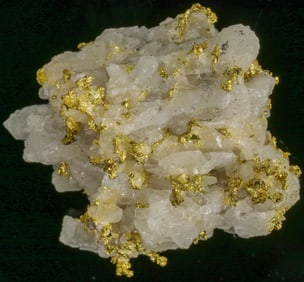 Crystalline and Wire Gold in White Quartz Specimen. [197043]