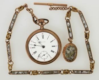 Spectacular Gold-Quartz Watchchain of Stephen Roberts, Belmont Nevada [197046]
