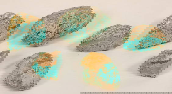 Nevada Turquoise Hand-Selected Specimens (5) [189350]: Lot of 5 hand-selected darker blue specimens of Nevada turquoise from the No. 8 Mine. 0.8 lbs. Largest is 2 x 1.5"^Date: Country (if not USA): State: NevadaCity: CortezProvenance:
