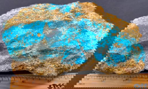 Turquoise - No. 8 Mine Nevada, Raw Specimen [193272]: Rough turquoise - Raw specimen. Baby blue. Measures about 5.5" x 3.5" x 3", and weigh about 1.4 pounds. From No. 8 turquoise mine, located in Eureka county, north of Carlin, Nevada. Since the first cl