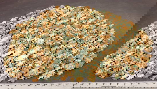 Turquoise Nuggets, No. 8 Mine of Nevada [200634]: Rough turquoise - small-medium oxidized nuggets and other pieces, light green color. Untreated. Approximate weight 15.8 pounds. Pieces range from around .75" to 2.25" in length, largest piece in lot m