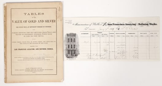 Memorandum of Bullion, Tables of Value San Francisco Assaying and Refining Works,1867 [194253]