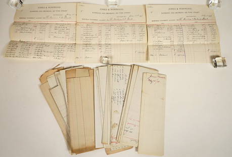 Jones & Norwood, SF Bankers, Correspondence of Comstock, Bodie & Other Mining Stocks [199272]: Lot of about 40 pieces, 1887-91. Correspondence with banks in Carson City, Nevada to track mining stock sales, mostly for the Comstock (and other Nevada) and Bodie mines. Includes stock "shorts." Grea