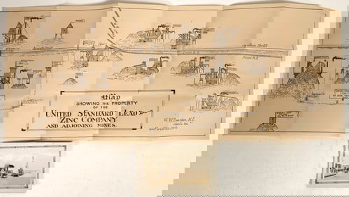 Joplin, Missouri Lead-Zinc Mining Caricature Map Plus Snapshot Photo [199744]