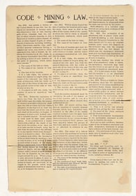 Rare Montana Mining Law Broadside, c. 1890 [198698]