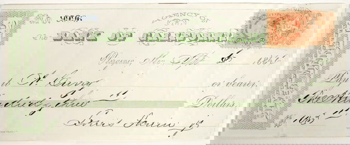 Gould & Curry Check Issued to One of the Founders, Abraham Curry (also of CC Mint) [199020]