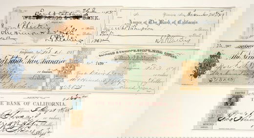 Virginia City, Nevada Checks Issued to Mine Superintendents (5) [199033]