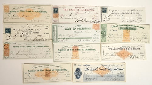 Virginia City, Nevada Mining Check Collection (11 Different) [198898]