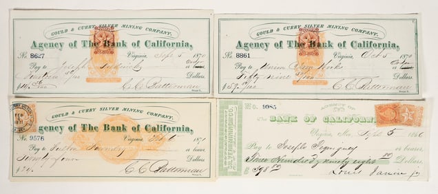 Virginia City, Nevada Mining Checks Issued to Merchants (includes rare RNs) [200342]