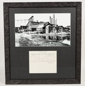 Virginia City, Nevada Rare Mill Assay Form & Photograph, Framed [199962]