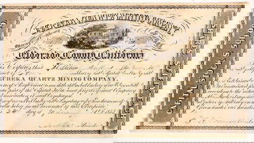Eureka Quartz Mining Stock, 1853 [191848]