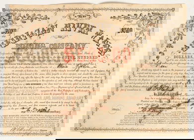 American River Water & Mining Company Bond [200313]