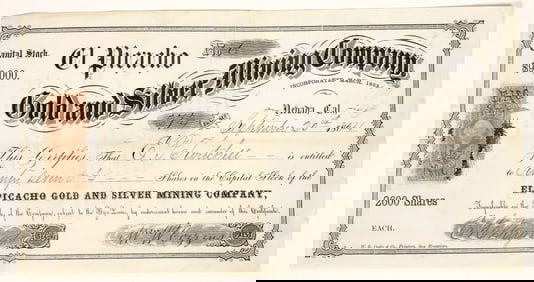 El Picacho Gold & Silver Mining Company Stock Certificate [197609]