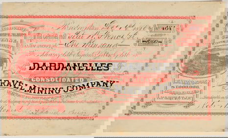 Dardanelles Consolidated Gravel Mining Company Stock Certificate [199976]