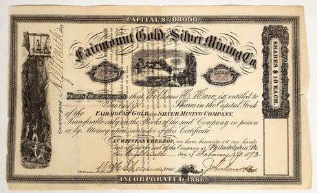 Fairmount Gold & Silver Mining Co. Stock Certificate [200454]