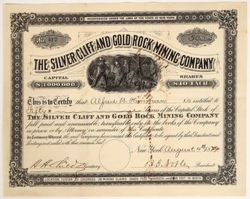 Silver Cliff and Gold Rock Mining Company Stock Certificate [200464]