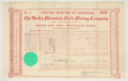Rocky Mountain Gold Mining Company of Colorado Bond, 1864 [200314]