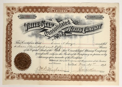 White Star Consolidated Mining Company Stock Certificate [200466]