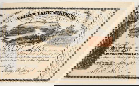 Carp Lake Mining Company Stock Certificate [200461]