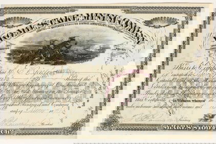 Homestake Mining Company Stock Certificate #5, 1878 [200333]