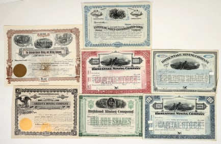 Lead, South Dakota Mining Stock Group incl. Bullock and Tevis Autographs [200334]