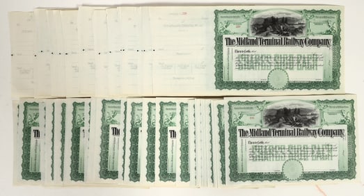 Midland Terminal Railway Stocks, late 1800s (approx. 100) [199537]