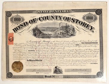Storey County Bond for the Virginia & Truckee Railroad, 1869 [199558]
