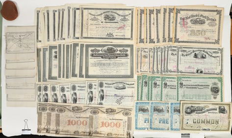 Huge US Railroad Stock Collection [200343]