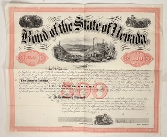 Bond of the State of Nevada Signed by Governor Blasdell, 1865 [196628]