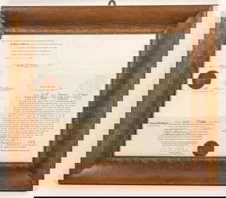 Central Pacific RR 1894 Deed, Framed [190621]