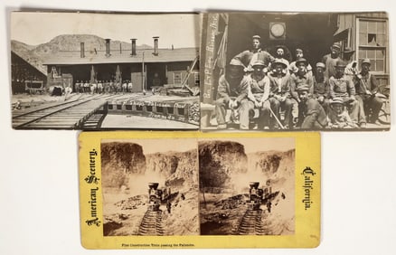 Eureka & Palisades Railroad Stereoview and 2 Real Photo Postcards [165534]