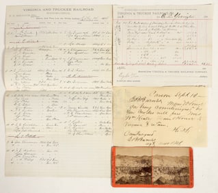 Virginia & Truckee Railroad Ephemera (Stereoview, Pass List, Etc.) [199760]