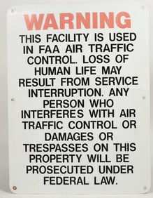 FAA Air Traffic Control Warning Sign [197536]