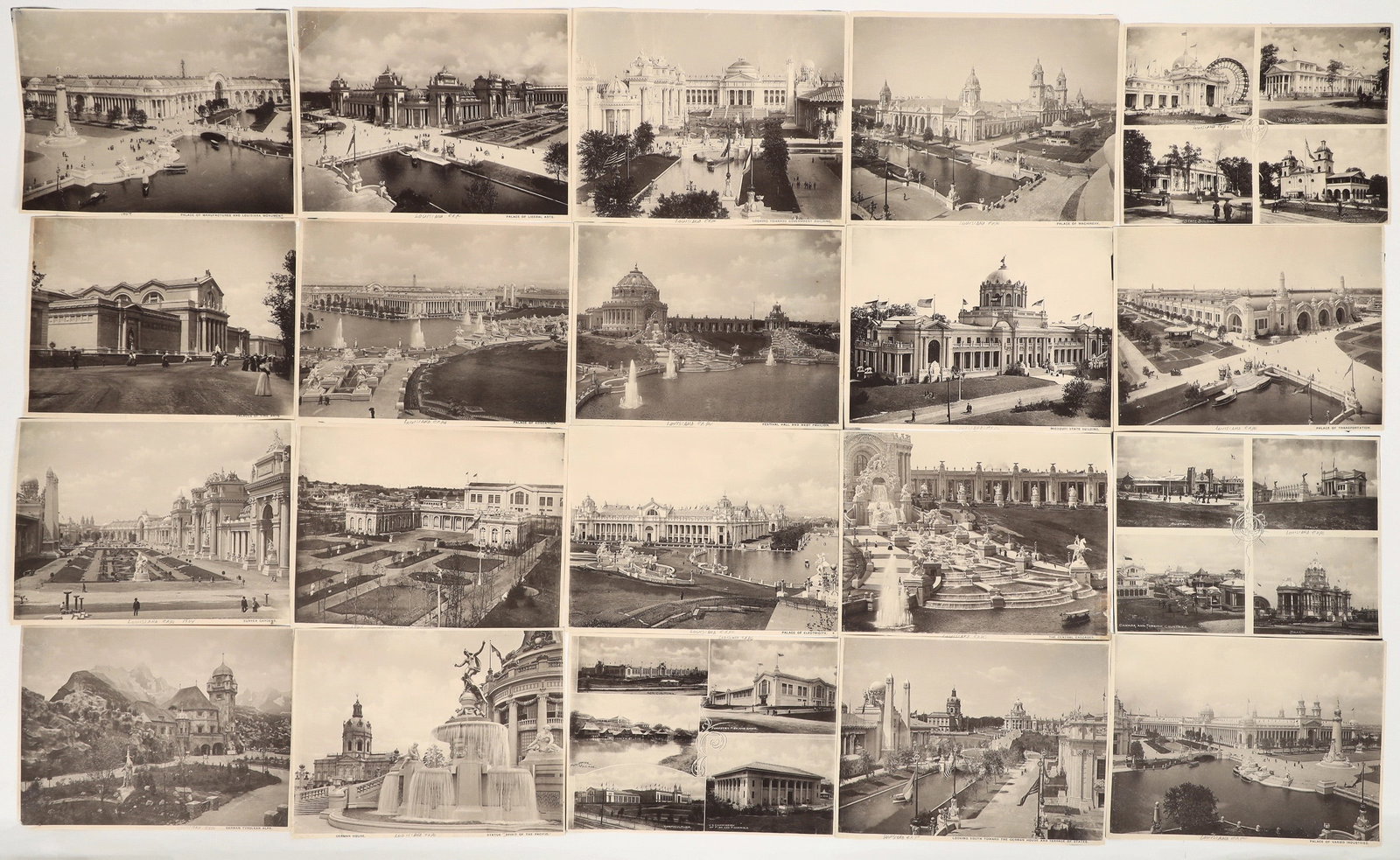 1904 Louisiana Exposition / St. Louis World's Fair Photograph Collection (20) [197626]: Lot of 20 printed photographs, most different. Views of the various buildings on the fair grounds. 6 x 8" The 1904 Louisiana Purchase Exposition, also known as the St. Louis World's Fair, was held to 