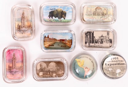 Pan American Exposition Buffalo 1901 Paperweights (9) [199859]
