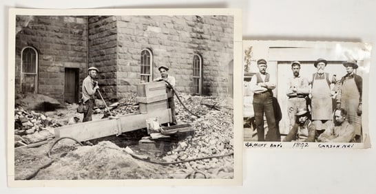 Carson City Mint Photograph Pair: 1890s Workers & 1930s Mining the Grounds! [197500]