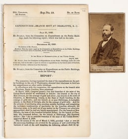 Charlotte Mint Report and CdV of Calvin Cowles by M Brady [196856]