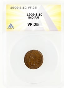 Indian Head Cent 1909-S VF 25 [198728]