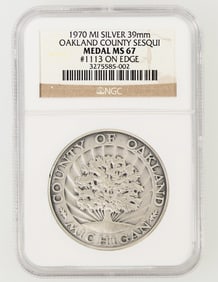 Oakland County Sesquicentennial Medal MS 67 [197356]