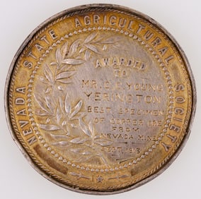 Nevada State Agricultural Society 1913 Silver Award Medal [200279]