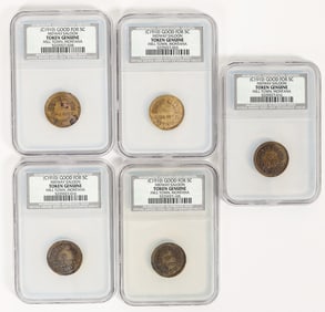 Midway Saloon Tokens (5), Milltown, Montana [197127]